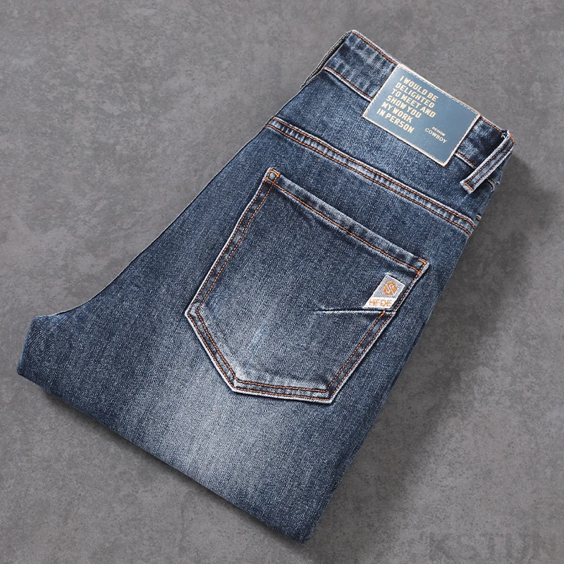 KSTUN جينز ضيق الرجال تمتد الدينيم السراويل الشارع الشهير الرجال السراويل كامل طول السراويل Casaul ملابس رجالي 2025 الربيع والخريف #4