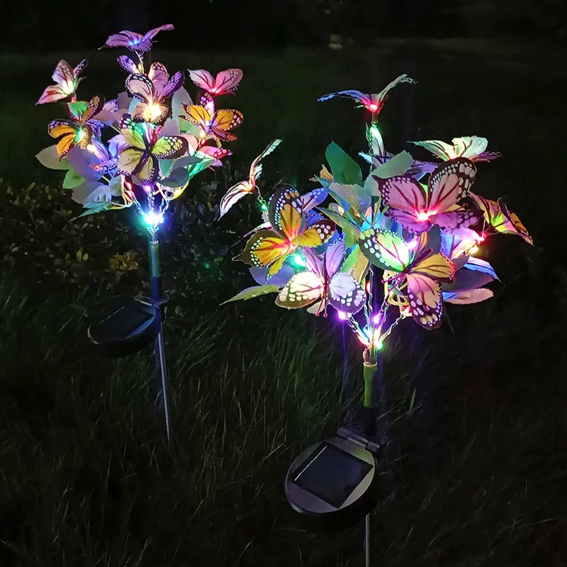 Solar Lights Outdoor Waterproof Butterfly Lawn Lights Garden Sunlight Powered Landscape Lights Garden Decoration Lamp