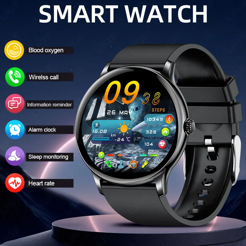 LIGE Smart Watch Men 3ATM Waterproof Bluetooth Call Voice Assistant Fitness Tracker Health Monitor Smartwatch Men Sports watches