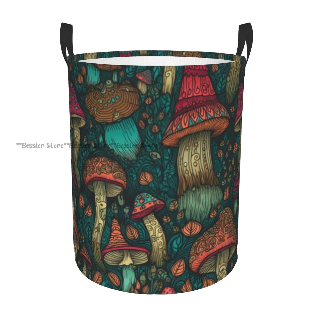 

Mushrooms Burton Background Waterproof Storage Bag Household Dirty Laundry Basket Folding Clothes Organizer