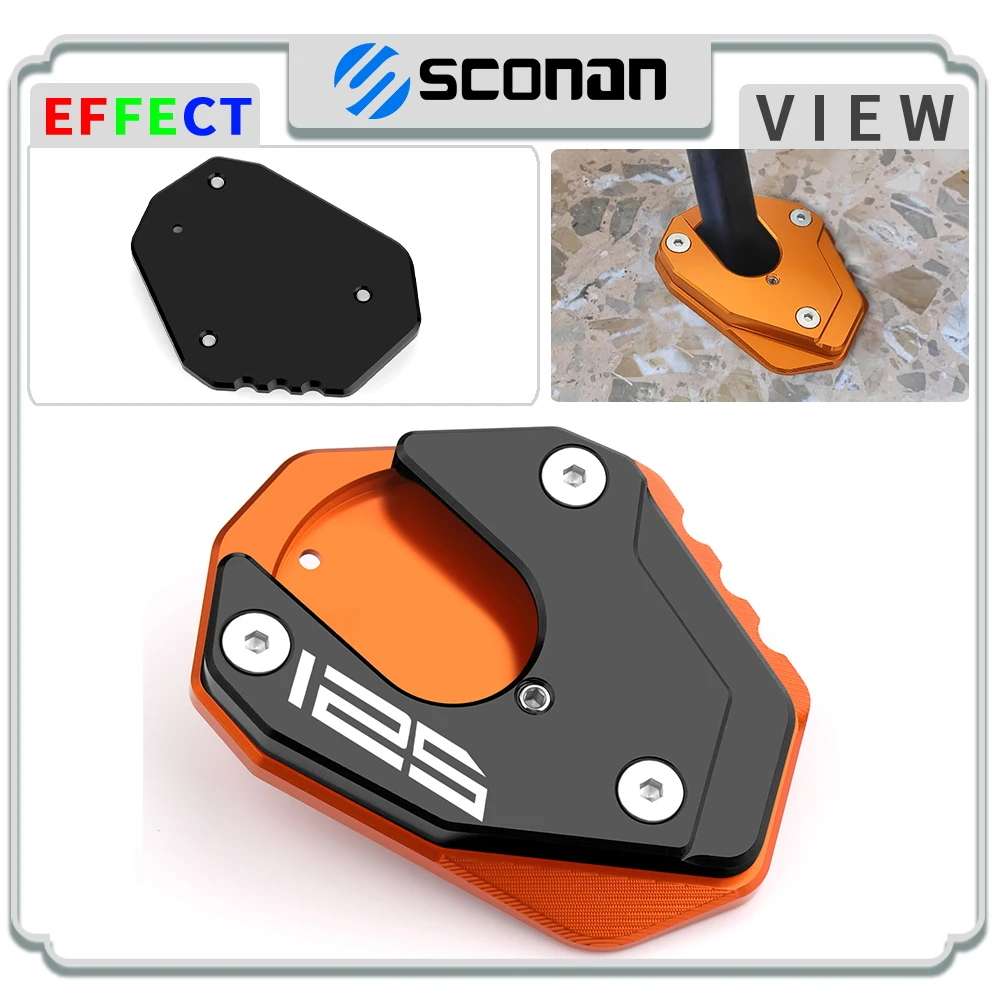 

Motorcycle Accessories For 125 DUKE125 RC125 2020 2021 2022 2023 Aluminum Kickstand Side Support Stand Enlarger Extension Pad