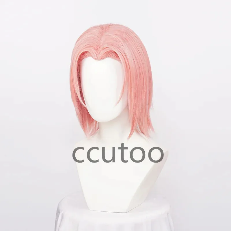 

zizi 2025 Синтетическое аниме для девочек, косплей Харуно Сакура, розовые милые волосы, термостойкость, вечерние игры, роль + красная повязка на голову + шапочка для парика