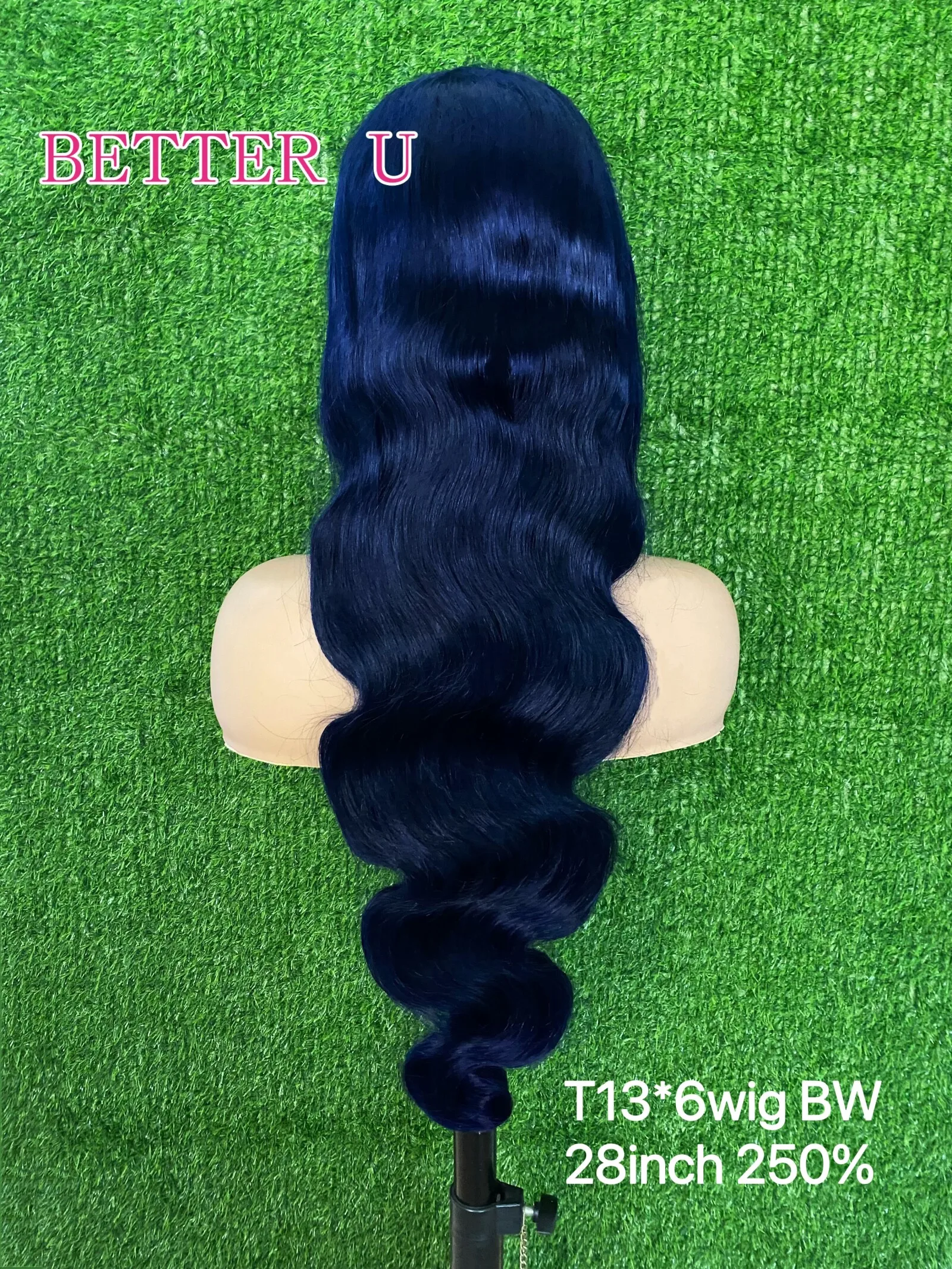 13x6 Midnight Blue Lace Front Human Hair Wigs Brazilian For Women Body Wave HD Transparent 13x4 Lace Front Human Hair Wigs image 4