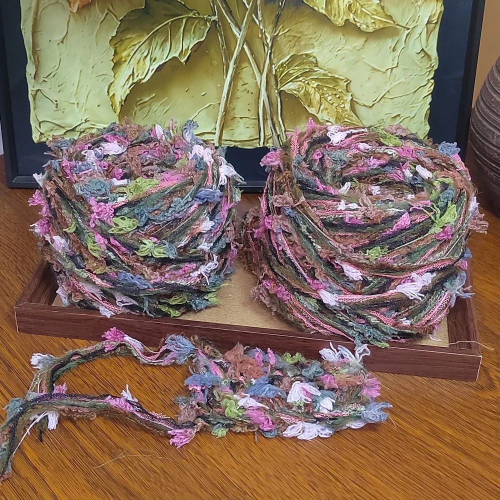 100g Vintage Wilderness Garden Hand Mixed Yarn,lace Special Yarn, DIY Crochet Bag, Hair Loop, Tassel, Hand Woven Wire