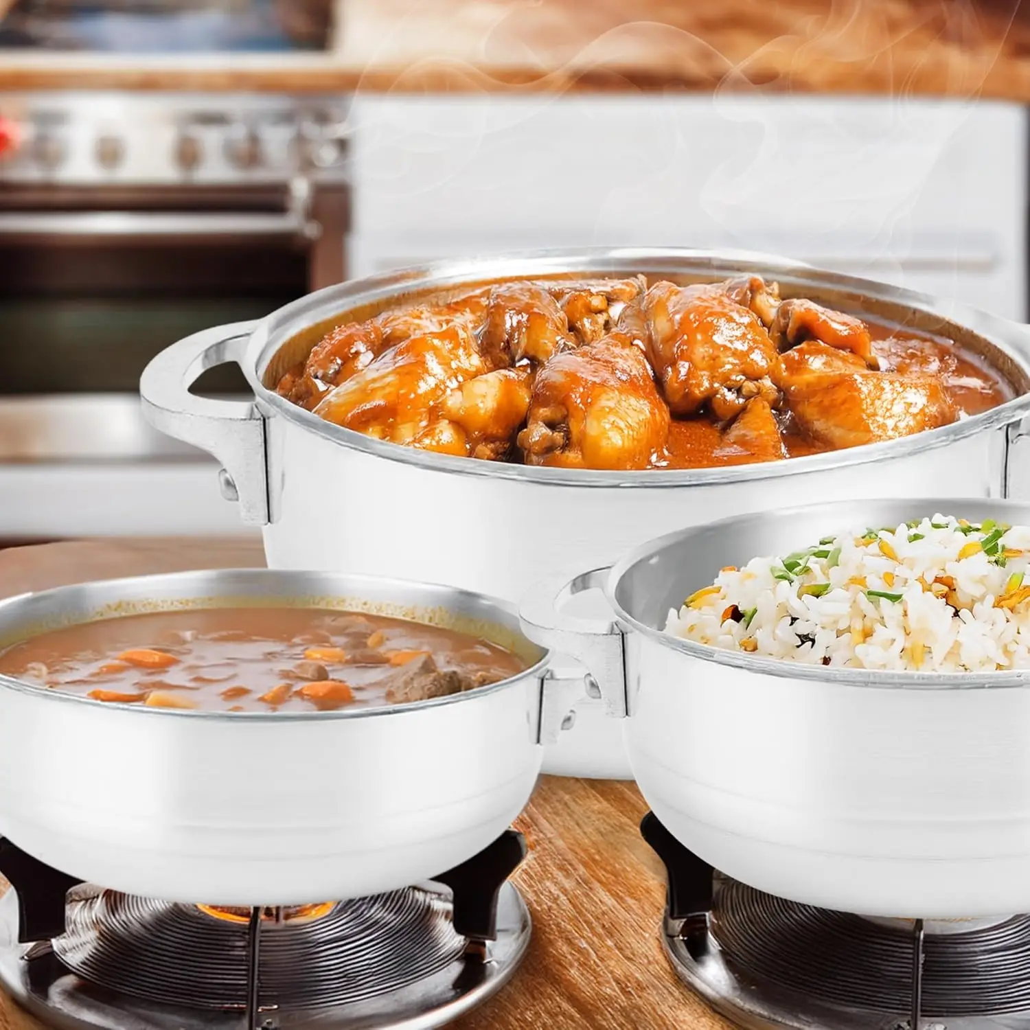 

8-Piece Nonstick Aluminum Cookware Set with Lids | Includes 2 Qt, 3.5 Qt, 7 Qt, 13 Qt Pots |Factory Direct Sales