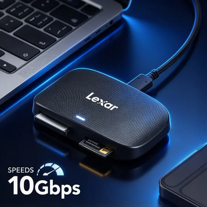Lexar RW520 Card Reader CFexpress Type B & SD UHS-II USB3.2 Gen2 10Gbps High Speed Camera Memory Card Reader