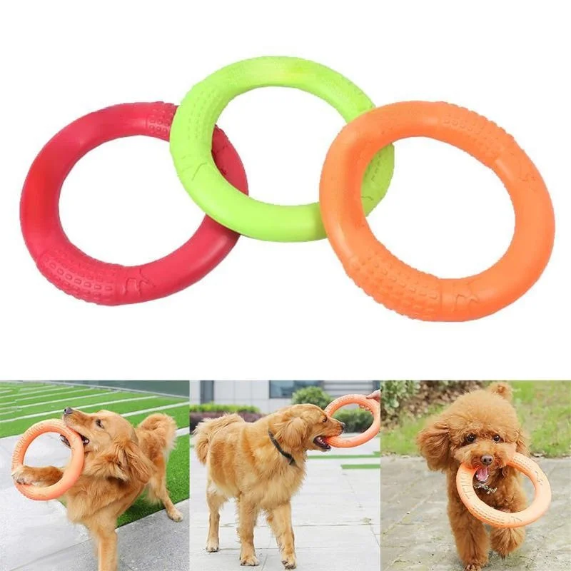 Interactive Dog Toy Training Puzzle Toys Pet Pull Ring Bite-Resistant Dog Floating Flying Disc Throw Training Toy