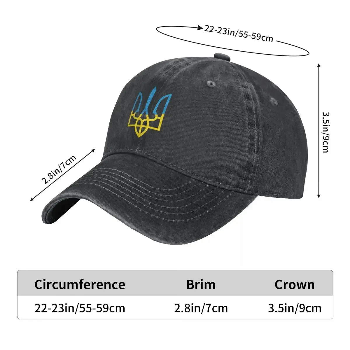 Ukraine Flag Trident Ukrainian Washed Cotton Baseball Cap Snapback Hat Women Men Cap Hats Spring Summer Hip Hop Casquette Gorras