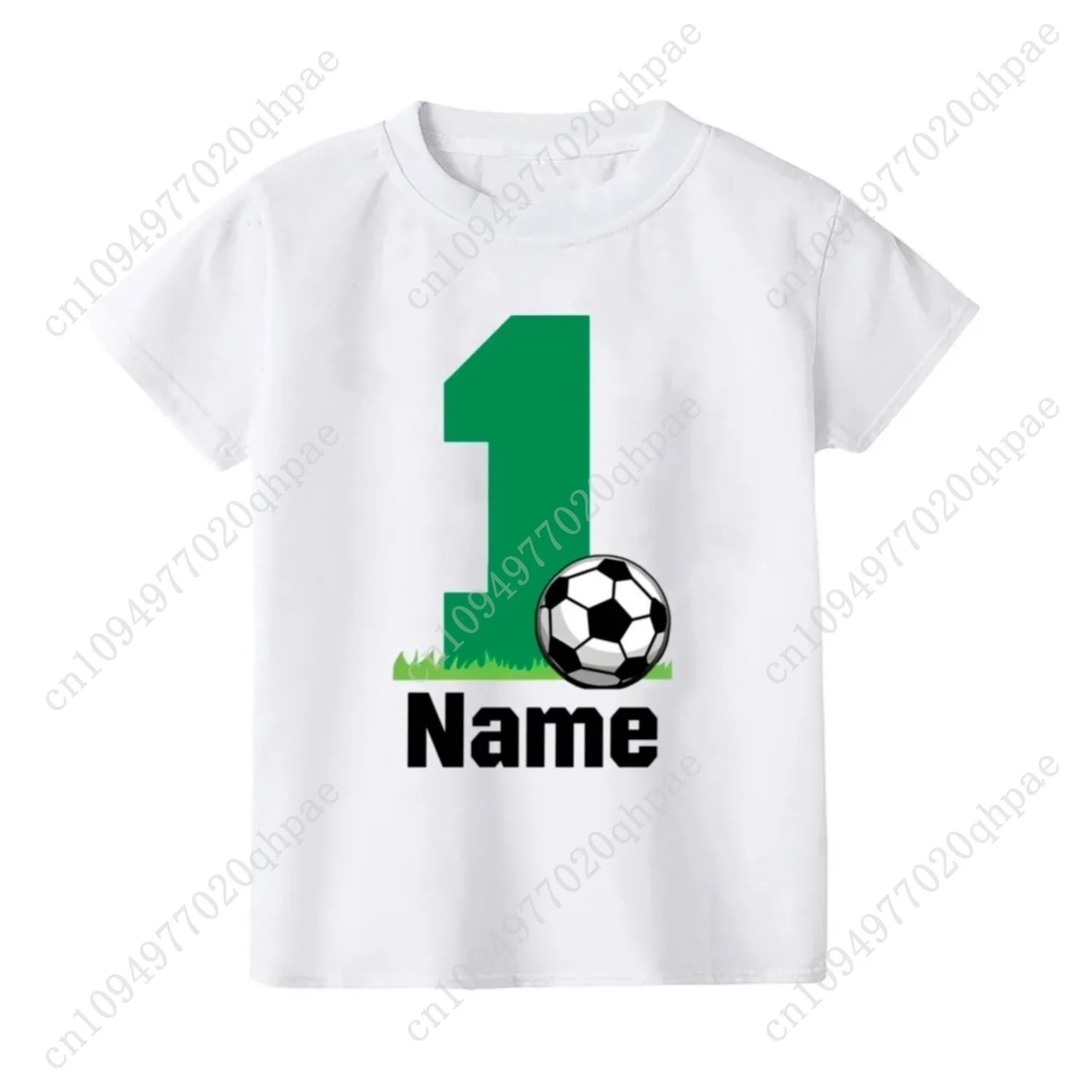 เสื้อยืดเด็กพิมพ์ลายฟุตบอลและวันเกิด เสื้อยืดลำลองแขนสั้นสำหรับเด็ก เสื้อยืดแฟชั่นคอกลม เสื้อยืดเด็ก เสื้อผ้าฤดูร้อน