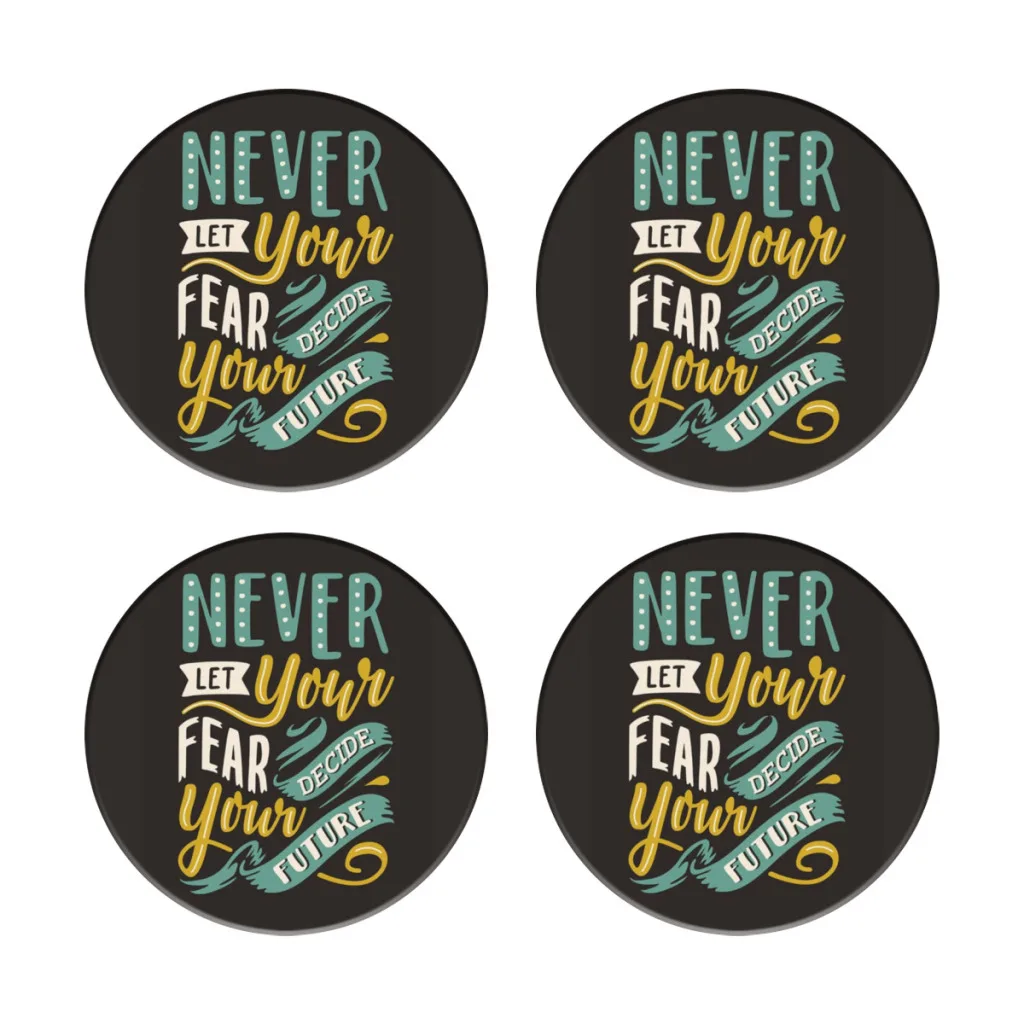 

phrase Coasters for Drinks, Absorbent Ceramic Stone Coasters Set of 4