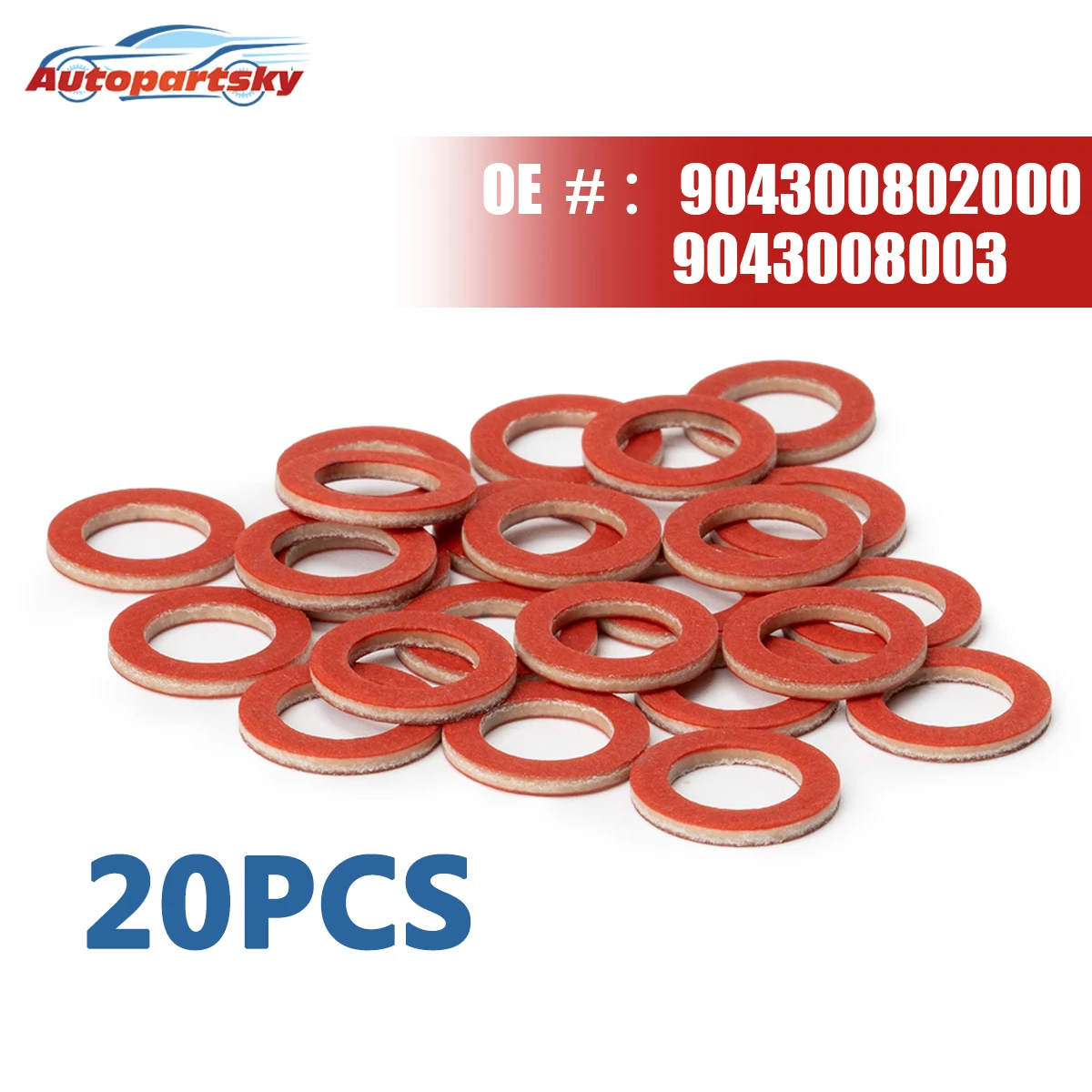 

20PCS Red Lower Unit Oil Drain Screw Gasket Fit For Yamaha 90430-08020-00 90430-08003 Accessories 90430-08020-0 90430-08020