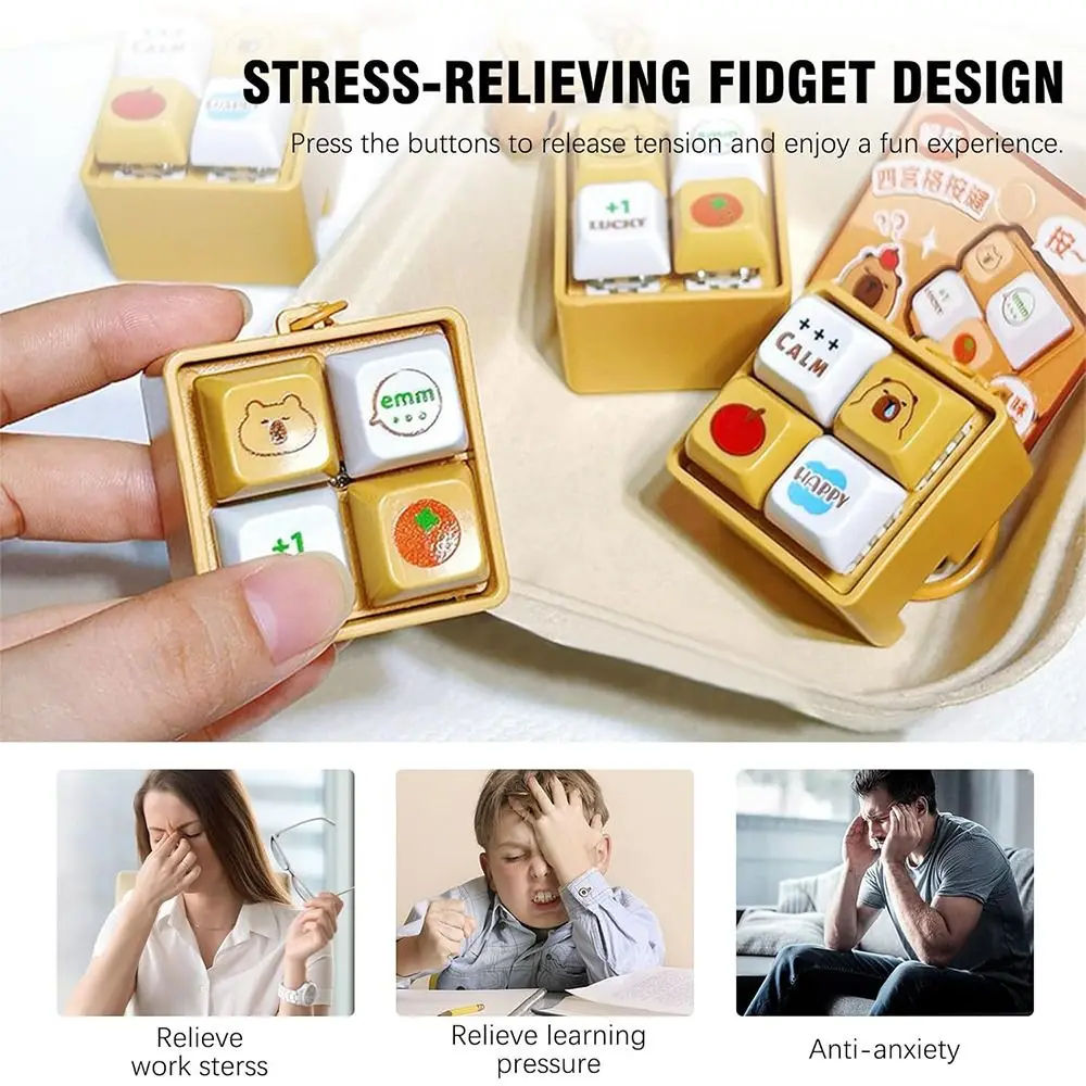 جديد شكل الماوس تململ المفاتيح الكرتون DIY بها بنفسك لوحة المفاتيح إصبع لوحة المفاتيح قبعات الإغاثة الإجهاد Keycap الهامستر المفاتيح تمرير الوقت #3