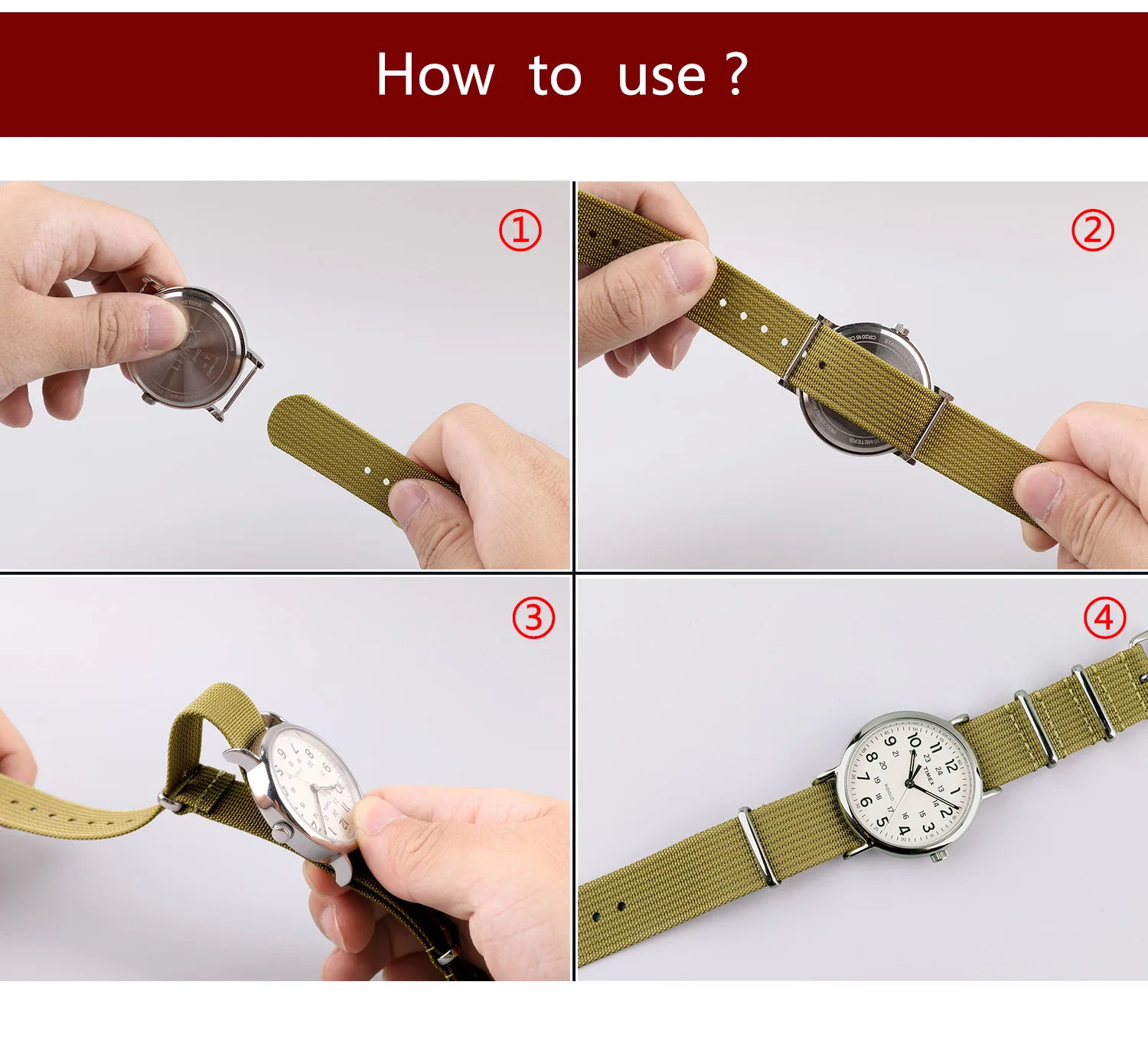 Geripptes Nylon-Uhrenarmband, 18 mm, 20 mm, 22 mm, bequeme Uhrenarmbänder, Schlaufe, militärisch, waschbar, für Herren-Uhrenarmbänder – Detail 22
