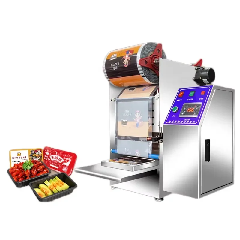 for Semi-automatic Tray Sealing Machine Small Round Lunch Box Packaging Aluminum Foil Tray Plastic Food Container Sealer