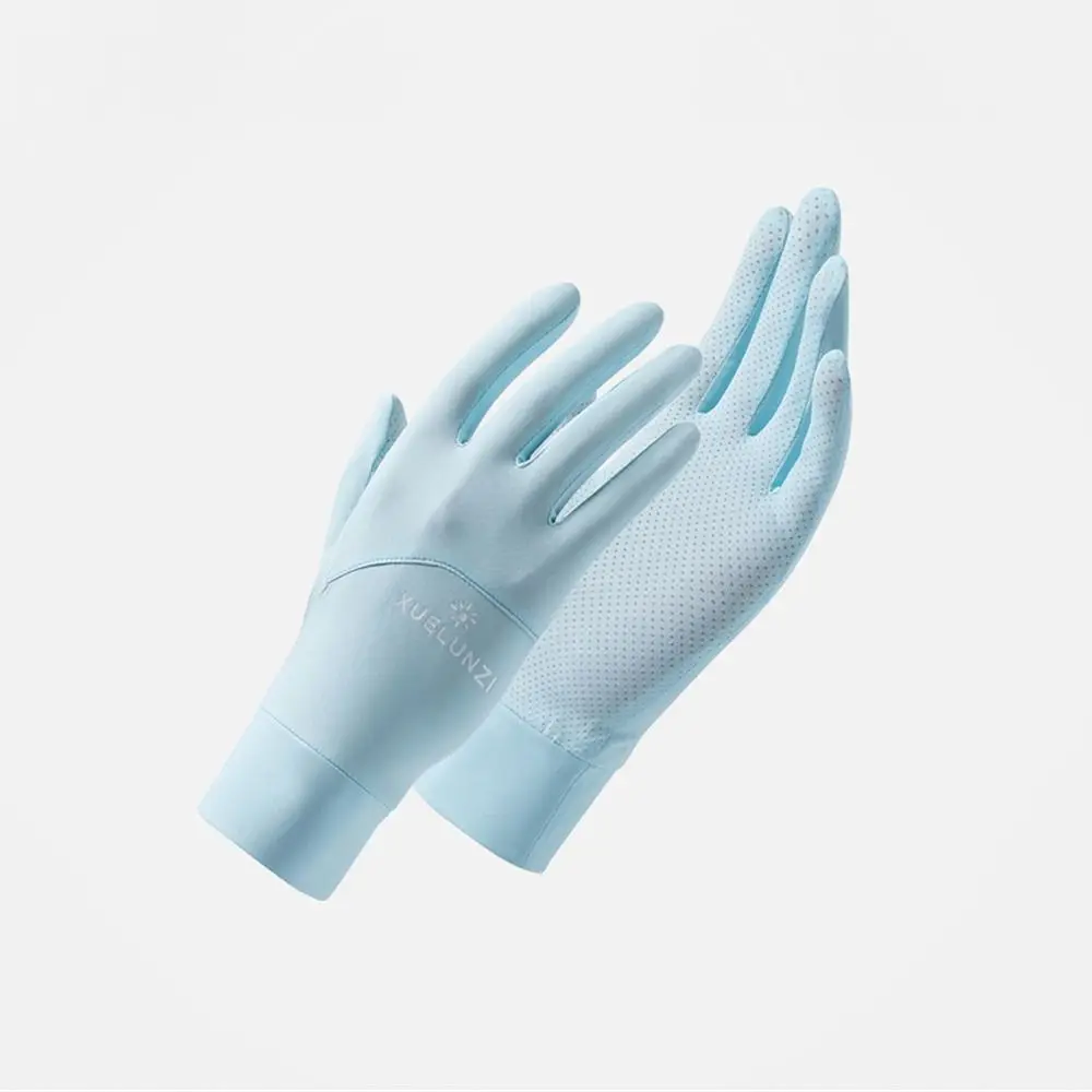 Guantes finos de protección solar para mujer y niña, manoplas Anti-UV de seda de hielo elásticas a la moda, resistentes al deslizamiento para pantalla táctil, ciclismo y conducción