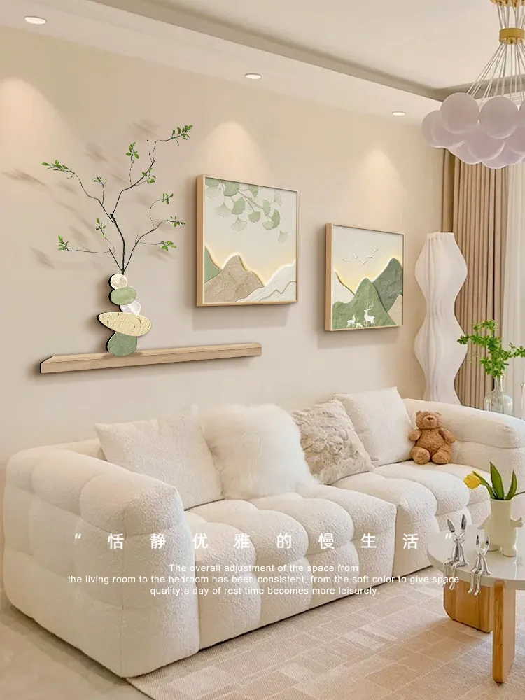 

Nordic Cream Wind Back With Backer Sofa Background Wall Hanging Painting Living Room Decoration Painting Dining Room Mural