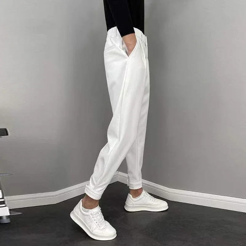 9 Cropped Office Male Suit Trousers Plus Big Size Men\'s Summer Pants Work Cheap High Quality Designer Clothes Elegant Tailoring