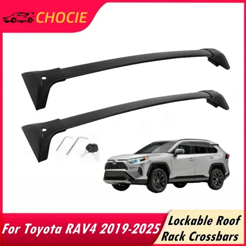 Imperiaal Cross Bars voor Toyota RAV4 2019-2025 (niet geschikt voor 2024 LE/Adventure/TRD Off-Road/Hybrid Woodland Edition) Antidiefstalslot