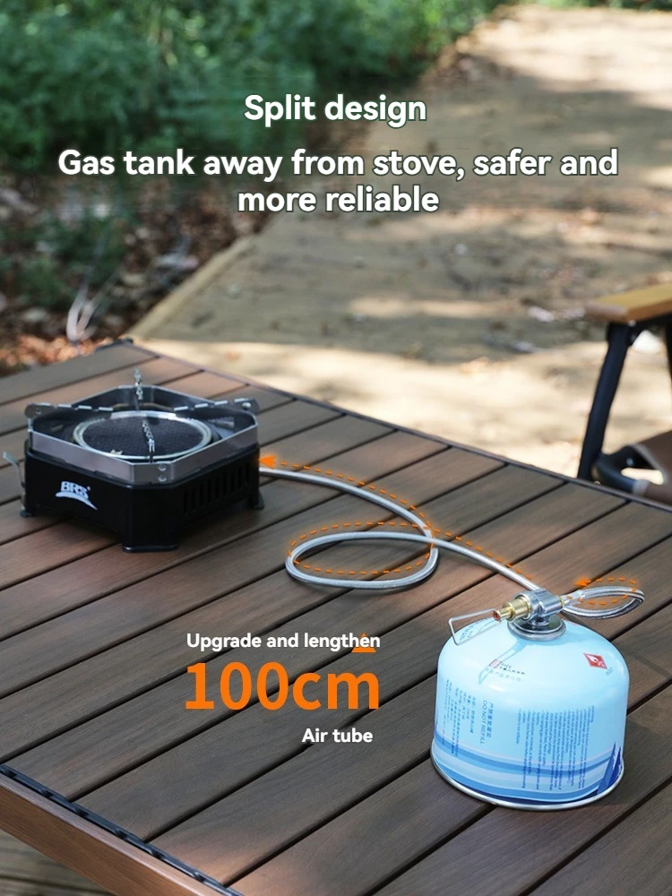 Réchaud à gaz de camping BRS-K007 2200W, brûleur au propane et au butane avec allumage piézoélectrique, four de cuisson portable et pliable pour le barbecue en extérieur
