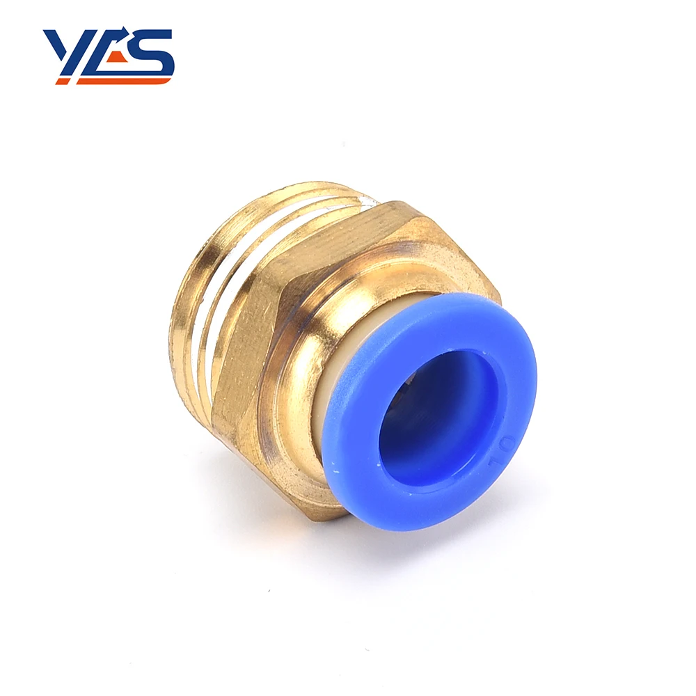 PC Type Straight Through Plug In Pneumatic Fittings Male Thread Valve Quick Connect Pipe Pneumatic Fittings