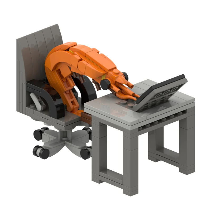 تماثيل نموذج الروبيان من MOC، مجموعة ألغاز، خلط عشوائيًا للأولاد والبنات، مظلات إبداعية لمشاهير الإنترنت