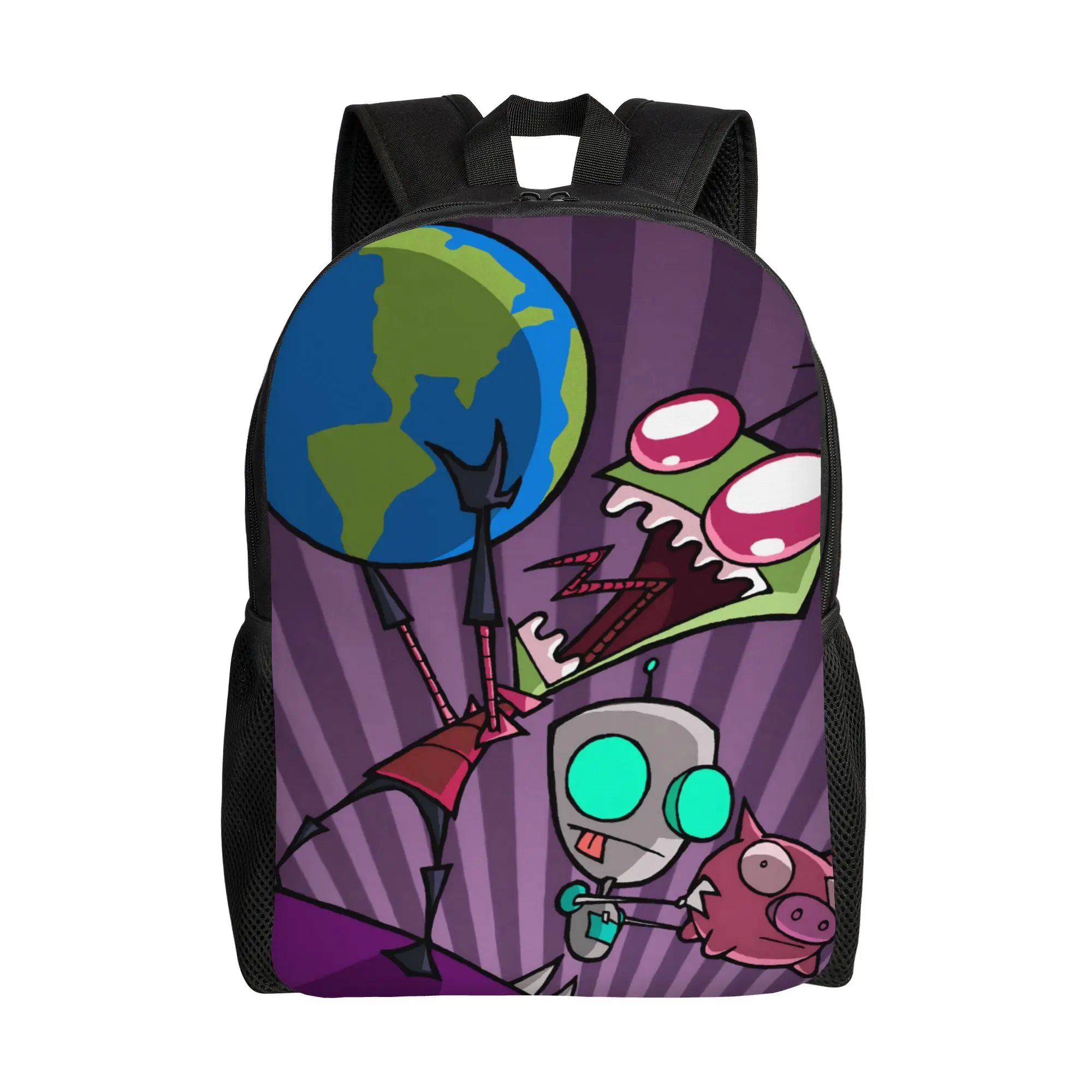 Invaders Zims  Backpack Student  Big Backpacks Polyester Cute High School Bags Outdoor Style Custom Rucksack