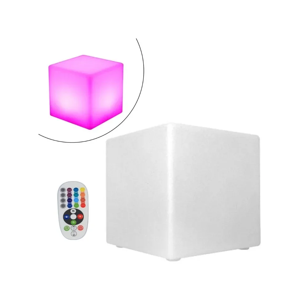 

1 X 16 Color Rechargeable LED Light Cube Stool 40cm Square Chair Holiday & Party Lighting with Remote Control Fit Patio, Bar