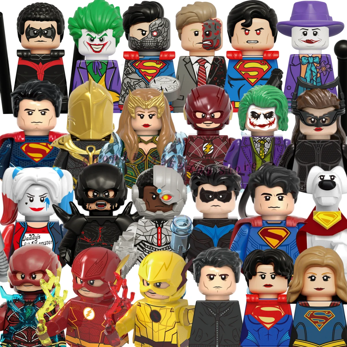 Venda quente super-herói bloco de tijolos brinquedos colecionáveis edição limitada bloco de construção presentes personagem dc dois faces superman preto adam