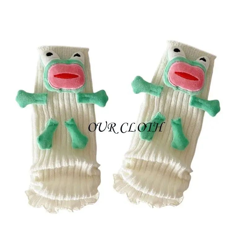 Modne kreskówkowe okładki dla zwierząt dla swobodnego lub imprezowego stroju kobiety dziewczyny słodkie nadziewane żaby nóg