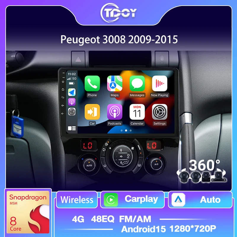 

Car Radio For Peugeot 3008 2009-2015 Autoradio Multimedia Automotive Carplay Wireless Android Auto Car Video Head Unit Stereo