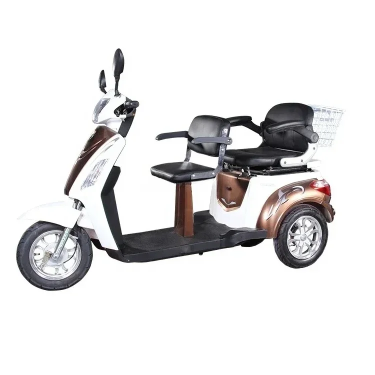 Three Wheel Double 2 Seat Tricycle Scooter Electric Mobility Scooter For The Elderly EEC Approved 500W Off Road