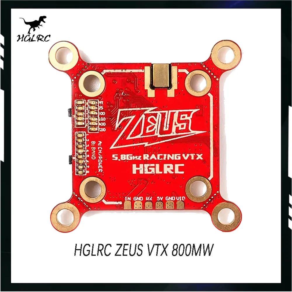 

HGLRC Zeus VTX 800mW 5.8G 40CH PIT/25/100/200/400/800mW Smart Mounting 20*20mm/30*30mm FPV Transmitter For FPV RC Racing Drone