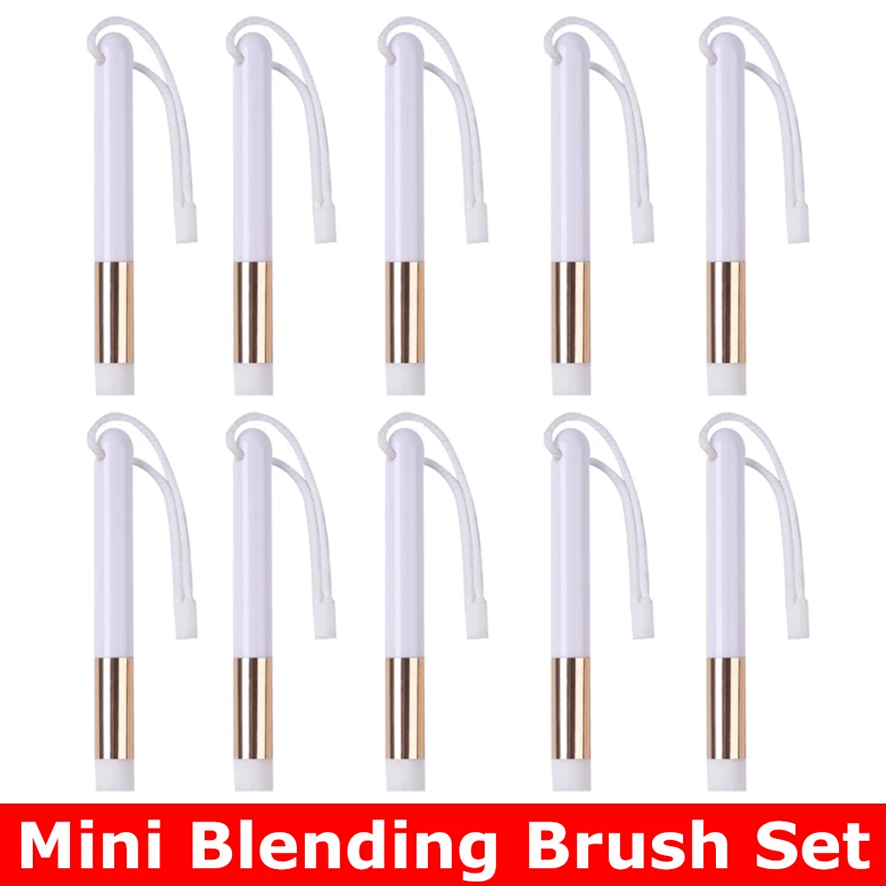 Smooth Mini Blending Brush and Container Slim Handle DIY Stamp Stencil Inking Detail Craft Project Silver Gold Gold/Silver Color