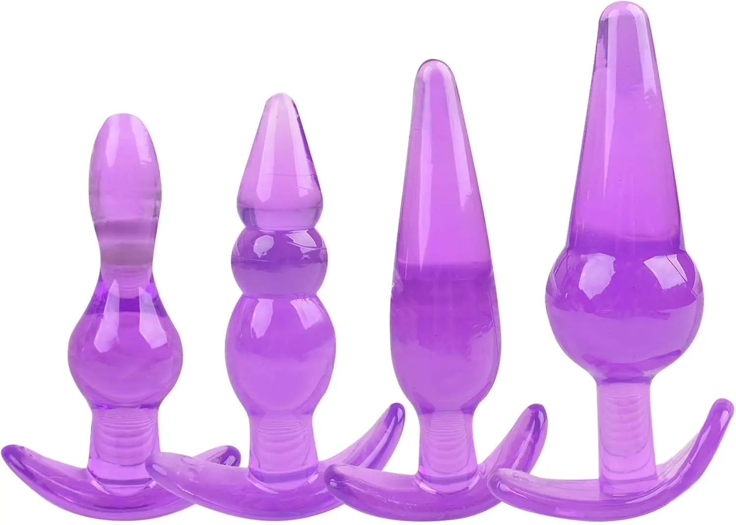 Juego de entrenamiento Anal con tapón Anal para principiantes, Kit de entrenamiento de tapón Anal de TPE de goma suave de 4 Uds para mujeres y hombres, juguetes sexuales anales, juguete sensorial para adultos