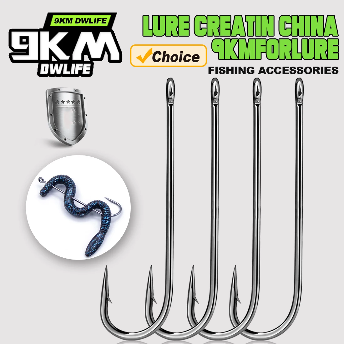 9 كجم 50 قطعة خطاف صيد طويل عرقوب خطاف بلاستيكي ناعم خطاف أبردين خطاف دودة عالي الكربون الصلب