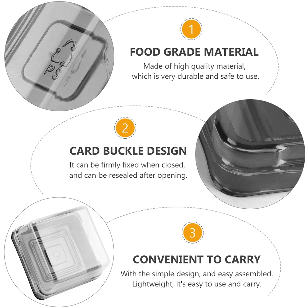 

100pcs 1 Set 100G Plastic -Yolk Puff Box Moon Cake Holder Clear Pet Sealing Food Container Multipurpose Storage For