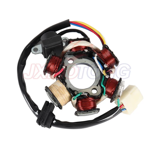 Imagen 2 del producto Piezas de repuesto de bobina de estator magnético GY6 C110-6, accesorio para moto de cross, estator de volante magnético de 6 polos de bobina (AC amarillo único)
