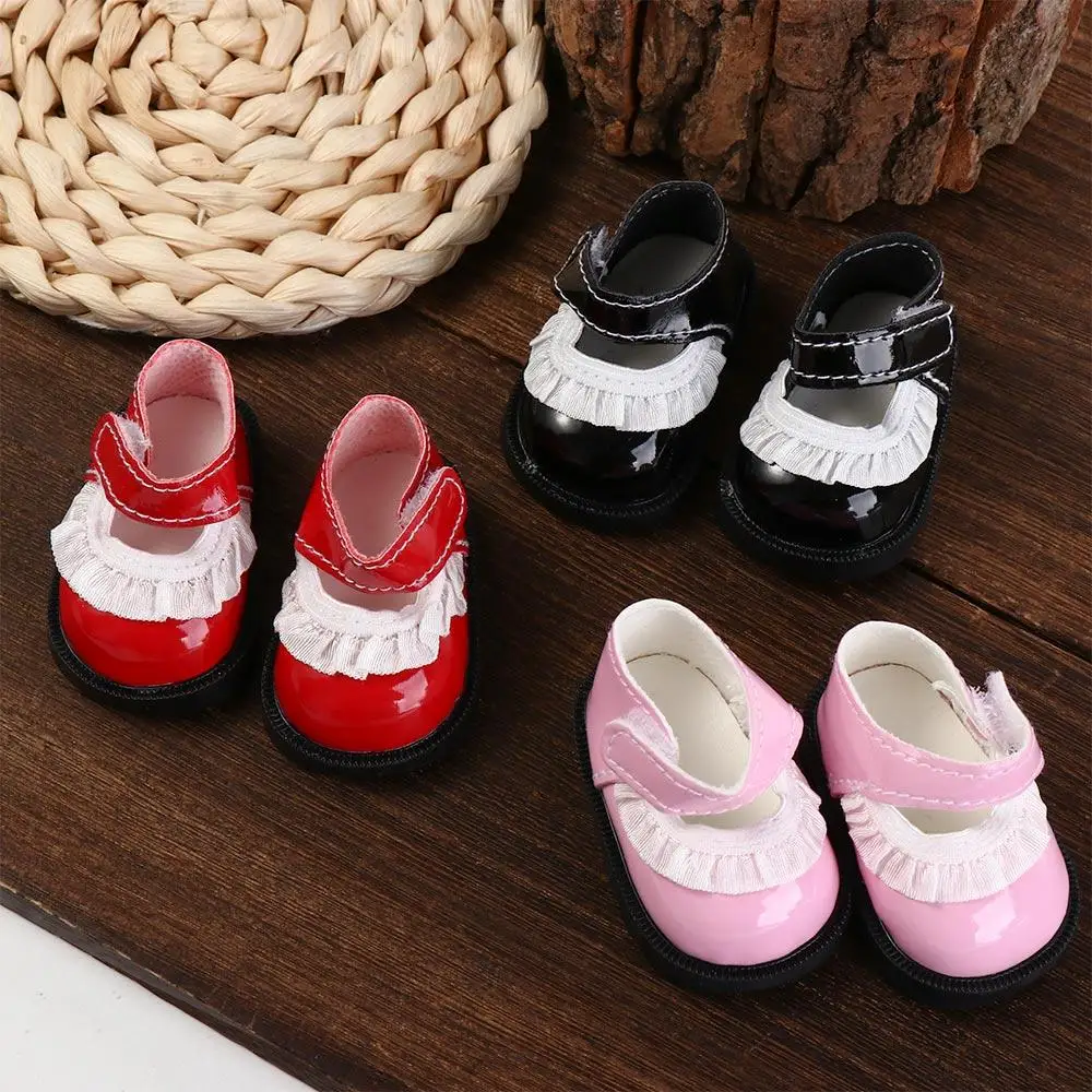 Zapatos de muñeca con lazo de cuero PU, botas, zapatos de muñeca, zapatos de cuero, muñecas de 5,5 cm, 1 par de zapatos de muñeca, botas, regalos para niños