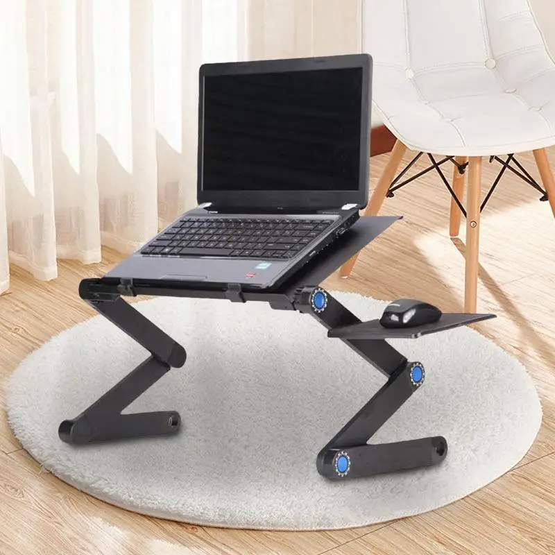 Laptop Stand For Bed Foldable Lap Tablet Table Laptop Stand With Mouse Pad And Anti-slip Clip For Drawing Bed Sofa Working Couch