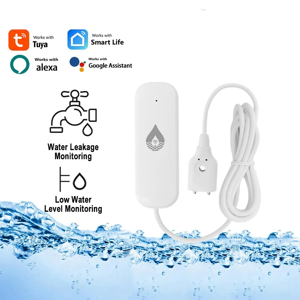 Tuya Zigbee Water Leakage Sensor WiFi  Zigbee Senors Flood Detection Smart Home APP Remote Monitoring Automation Safety Alarm
