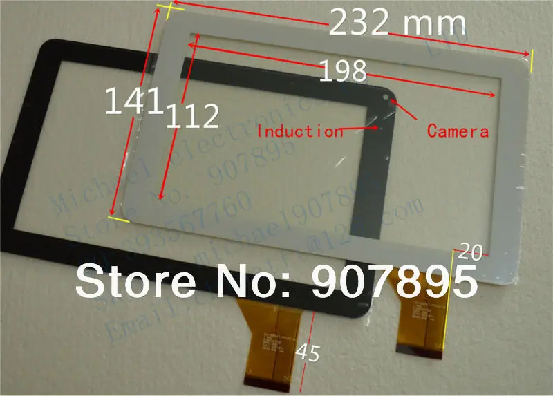 

9inch capacitive touchscreen panel touch screen digitizer glass for A10 A13 A20 A23 tablet pc CZY6366A01 TYF1067-20121227-V1 H