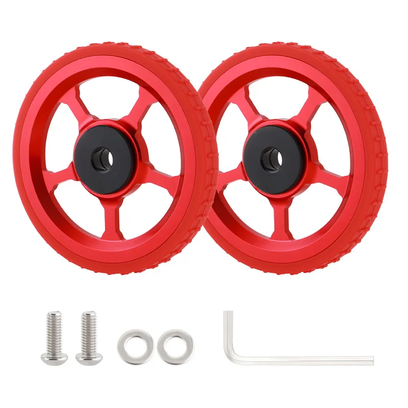 For Folding Bike Wheel Set Constructed from Aluminum Alloy and Silicone Rubber for Balanced Handling and Low-Noise Operation