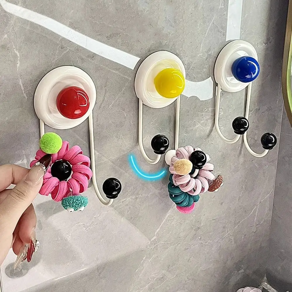 

3Pcs Dopamine Household Hang Hooks Wall Hanging Self-adhesive Punch Free Wall Hooks Space-Saving Strong Bearing Capacity