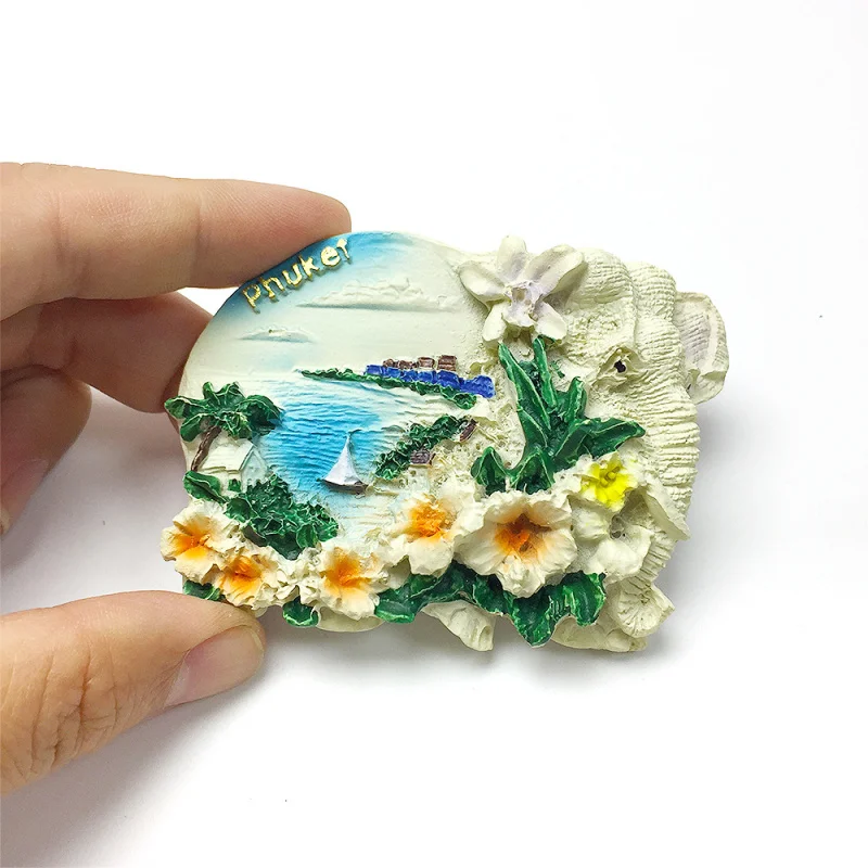 

Thailand Phuket Beach Elephant 3D Painted Fridge Magnet Travel Souvenir Home Magnetic Decoration