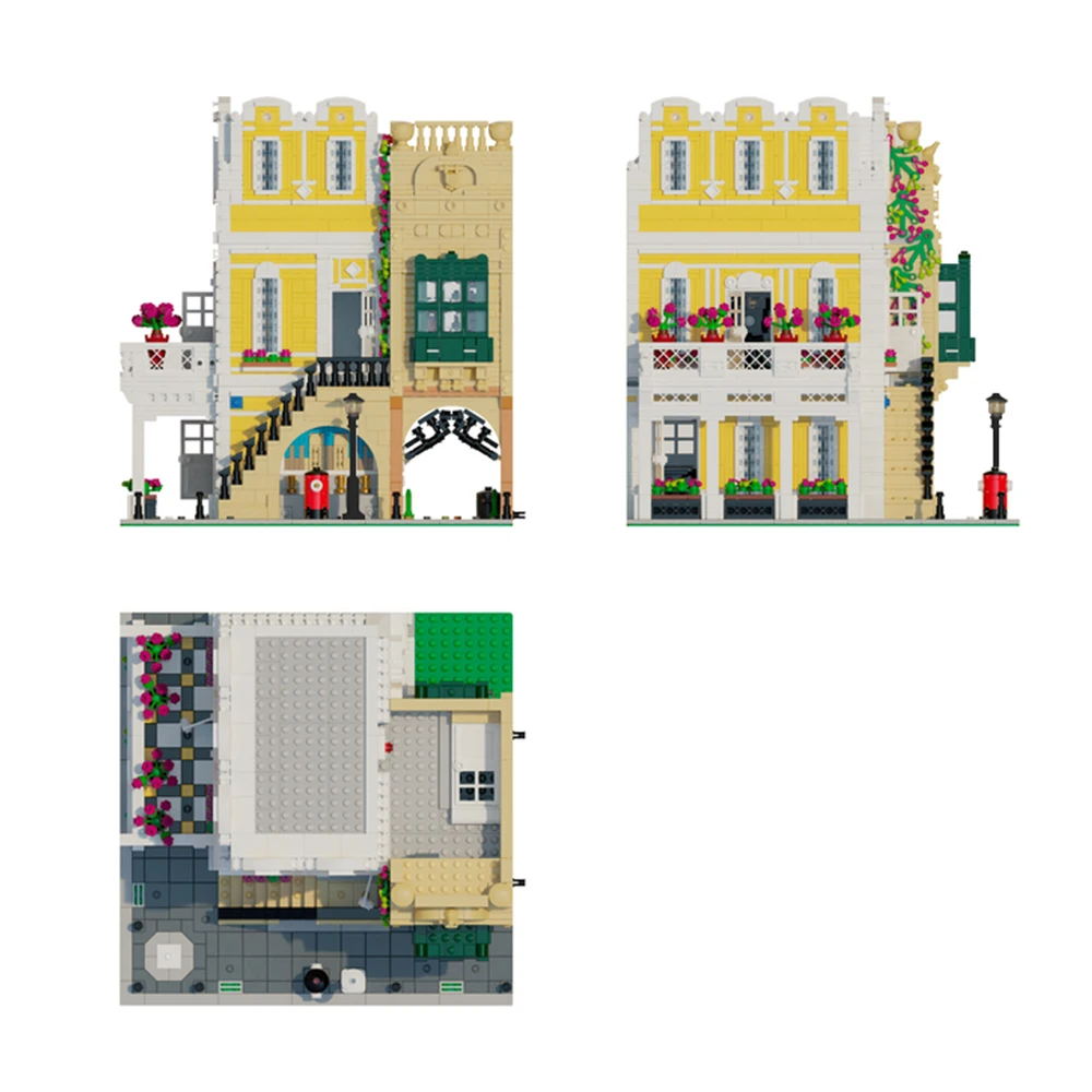 Gobricks MOC Classic Architecture Florentine Palazzo Building Block set City Street View Palace Castle Education Brick Toys Gift