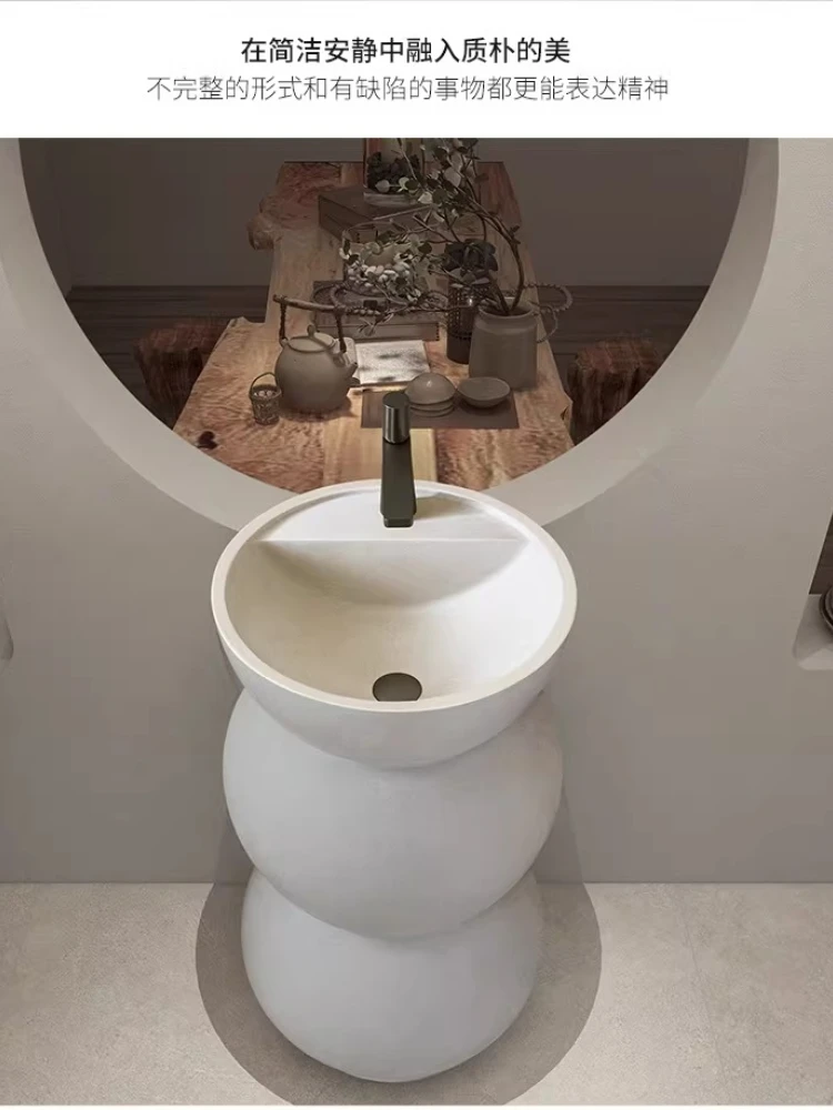 

Японская интегрированная раковина-колонна в стиле ваби-саби от пола до потолка, художественная, персонализированная, креативная, для гостевых домов