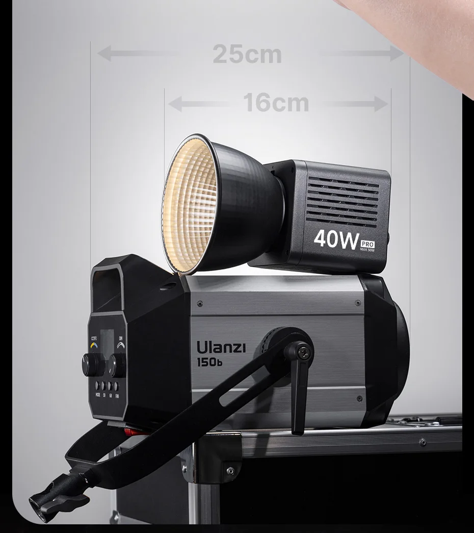 Ulanzi L023 40W Pro Videoleuchte Mini Bowens Mount COB Licht Bi-Color 2500-6500K 3400mAh Videoleuchte für Fotografie – Detail 6