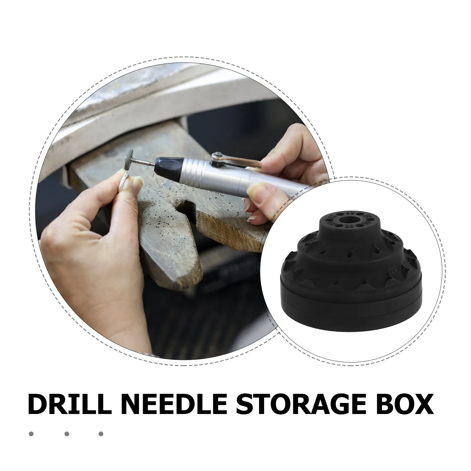 Drill Head Storage Case 4 Inch Rotatable Compact Organizer Nail Bits Holder Plastic Drill Bit Container Box Case for Jewelry