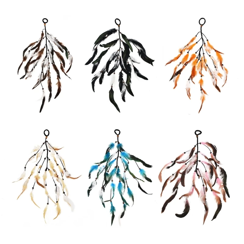 

Bohemian Headband with Fixed Rope Hair Bands Women Girl Weaving Hair Accessories Hair Decoration Cosplay Drop shipping