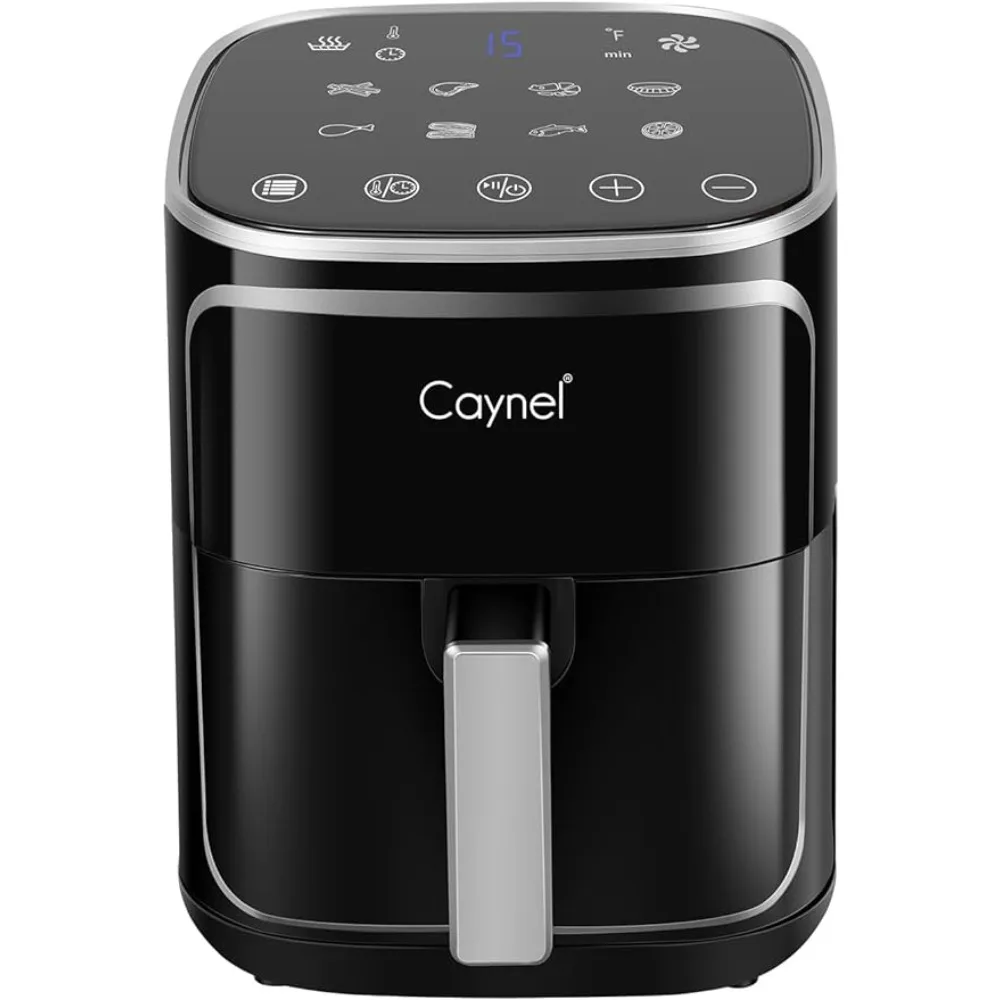 CAYNEL Air Fryer Oven minyak Gratis kompor anti lengket dengan 8 preset masak, keranjang ganda dapat dilepas-5QT (hitam) (Digital)